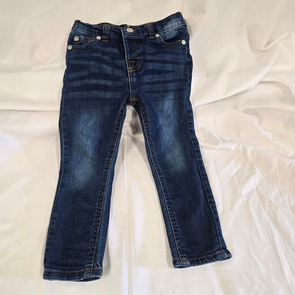 7 For All Mankind Kids Dark Wash Denim Jeans SVM12828 Squiggle Pocket Size 5